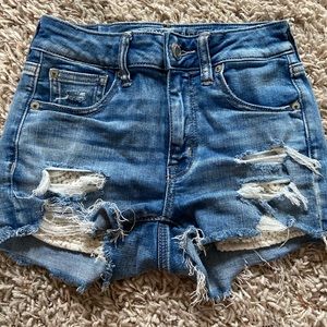 American Eagle High Rise Shortie Jean Shorts
